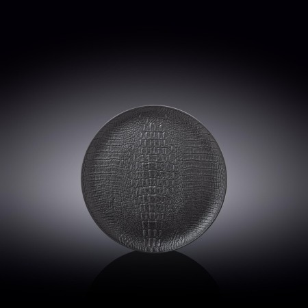 The plate round Wilmax England Croco, D = 18 cm, black color