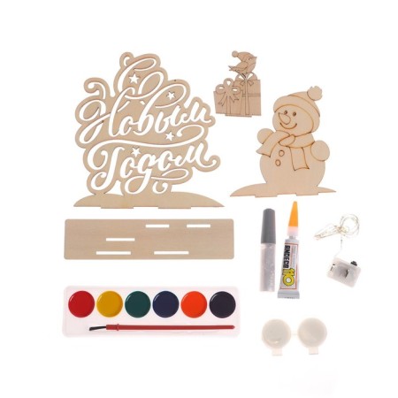 Set for creativity 3D picture - nightlight "Snowman"-3