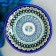 The plate of the Rishtan ceramics "Patterns", blue, deep, 20 cm