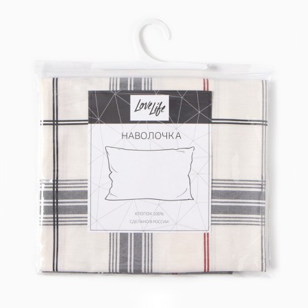 Pillowcase Lovelife "gray cell" 70*70cm, 100% cotton, satin, 125g/m²-2