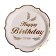 Paper plates "Happy birthday", in a set of 6 pieces, color gold
