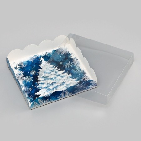 Bearbox, confectionery packaging, "New Year tree", 15 x 15 x 3 cm, New Year-3