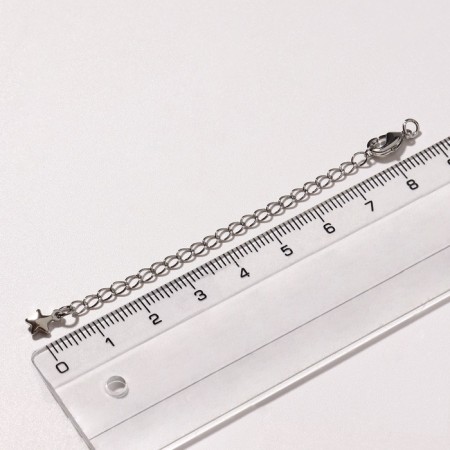 Road Castle Rapin 1.5 × 0.5cm Zvezda with an extension cord 6cm, silver-2
