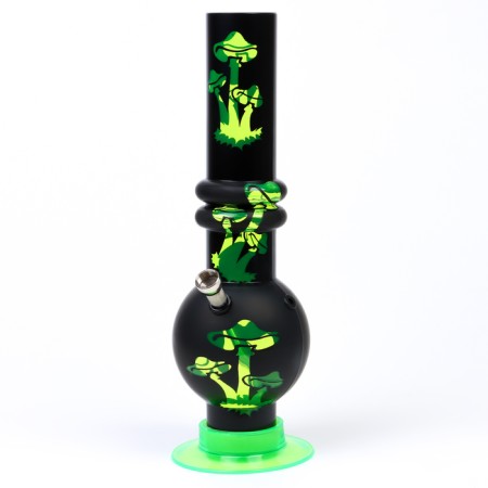 Bong, H-32 cm, "mushrooms", acrylic, green-1