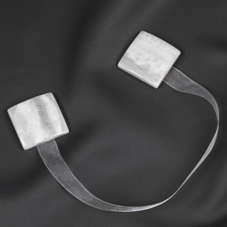 Picked up for curtains "Marble", 3.5 × 3.5 cm, white color-1
