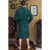 Male dressing gown, shalka+kant, size 52, green color, mahra