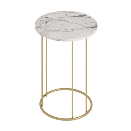 Coffee table "ST128.0", 450 × 450 × 750 mm, color MDF Monte White / Metal Metal Golden-1