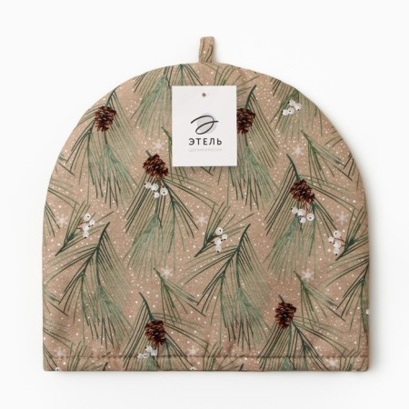 Грелка на чайник Этель "Spruce branches" 28х28см, 100%хл, саржа 190 г/м2-4