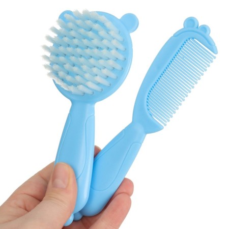 Hair care kit: comb and brush "Bear", blue color-4