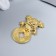 Souvenir Metal "Cash toad with coin" gold 2.6x1.5 cm