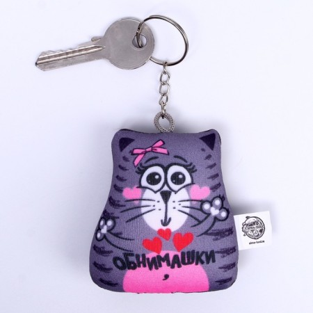 Antistress keychain "hugs", cat, 7x7 cm-1