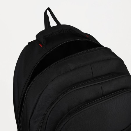 Male backpack, Marat, 3 lightning departments, 3 external pockets, black color-3