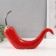Souvenir ceramics "pepper" red with silver 5.5x26.5x20 cm
