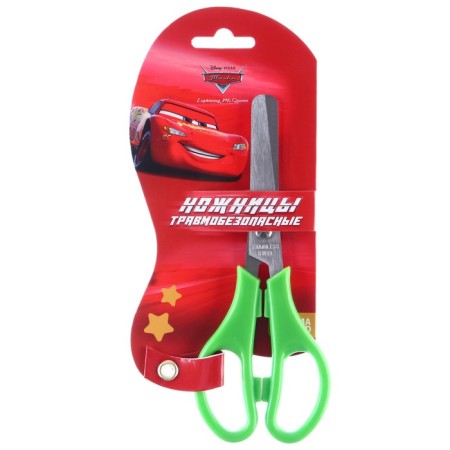 Baby scissors 12 cm, safe, plastic handles, cars, mix-2