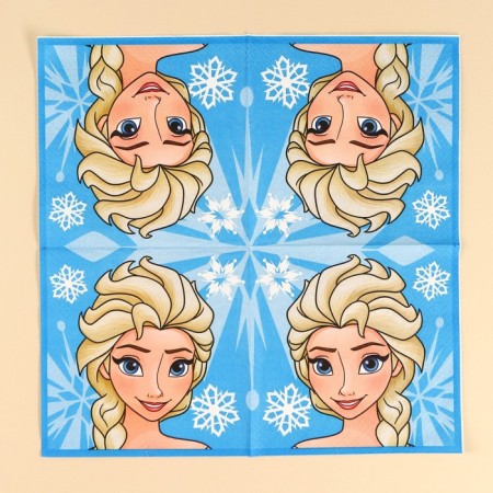 Paper Elsa napkins, 33x33 cm, 20 pieces, 3 stiffing, cold heart-6