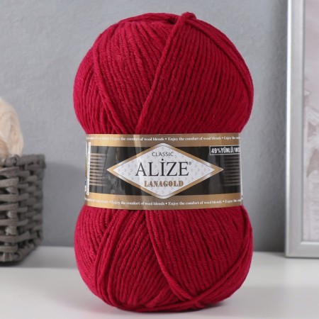 Yarn "Lanagold" 51% acrylic, 49% wool 240m/100g (390 cherries)