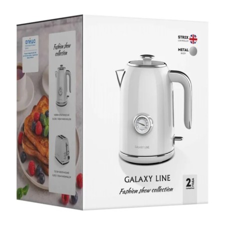 Electric kettle Galaxy Line GL 0352, metal, 1.7 l, 2200 watts, white-7