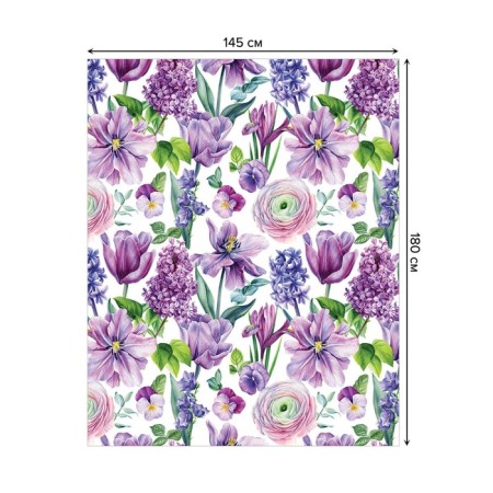 Tables on the table "Flower art", rectangular, Saten, size 145x180 cm-1