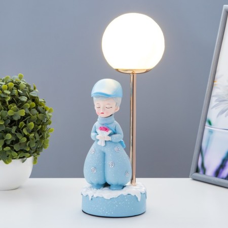 Настольная лампа "Девушка" LED USB голубой 14х10,5х31,5 см RISALUX-1