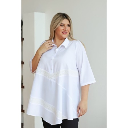 Female blouse, size 64, white color-2