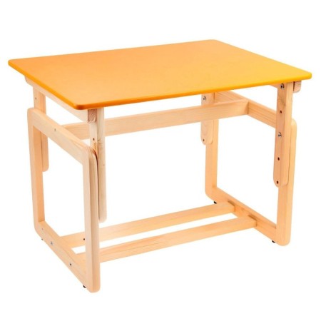 The table is children adjustable, yellow color