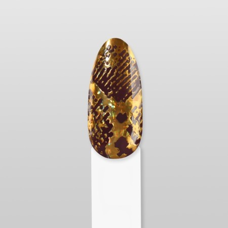 Nail stickers "snake", foil, golden color-4