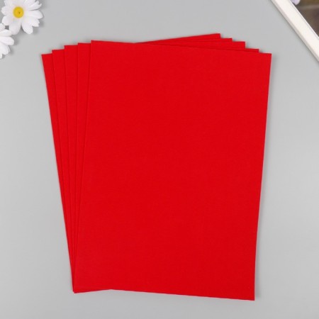 A set of felt 22x30 cm, 5 sheets, Korea, col. red-1