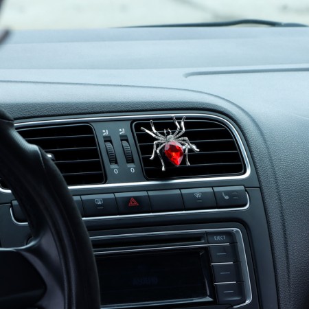 Decoration in a car deflector, spider, flavor, 5.4 × 5.4 cm, red-3