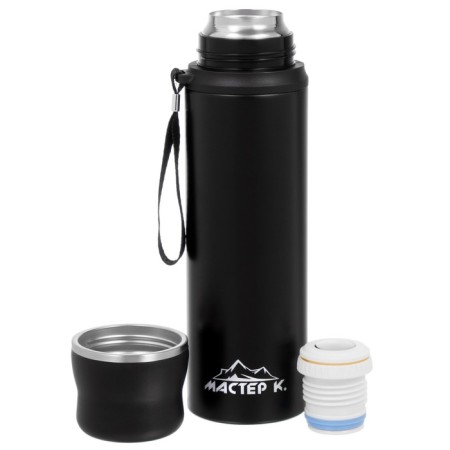 Thermos, 1 l, Traveller "Master K", with a mug, retains heat up to 12 hours, black-2