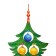New Year! Model made of wood "Fir tree team. Multi -colored balls "