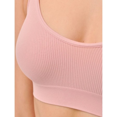 Female top on thin straps in the rubber Mirey Top V-Cutout Spala Stretta, size 42-44, pink color-4
