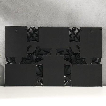 Photo frame plastic in 6 photos 10x15 cm "bush rose" dark silver 35.5x56.5x2 cm-2
