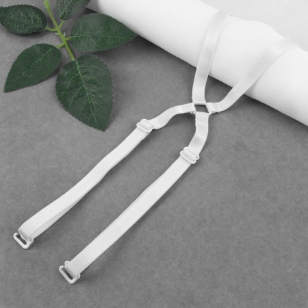 The straps of textile, cross -shaped, 1 cm, white color-2