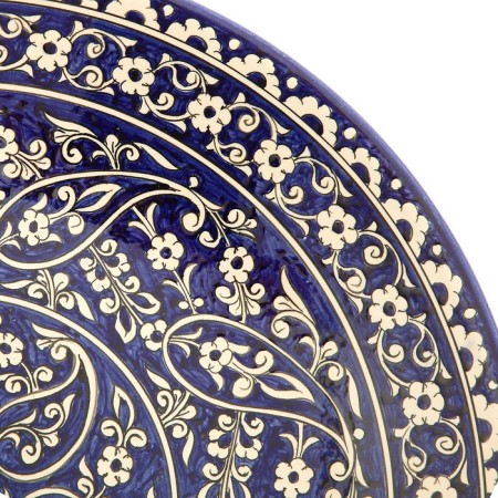 Lryagan Round Rishtan Ceramics, 41cm, Kara Kalam, Mix-4