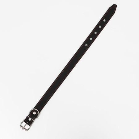 Leather collar on synthetic winterizer, 70 x 3.5 cm, Osh 45-60 cm, black-2