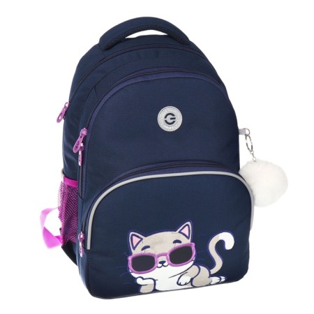School backpack, 40 x 27 x 20 cm, Grizzly, ergonomic back, laptop department, blue-1