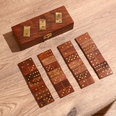 Game table "Domino" in a casket 20x7.5x5 cm, a tree shisham-3