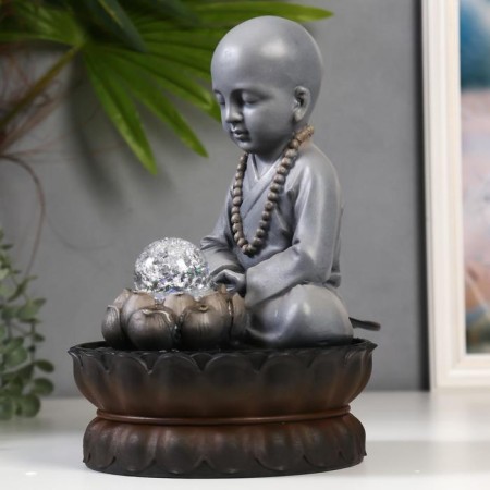 Table Polystone Fountain from the Network Light "Little Buddha - Meditation" 30x20x20 cm-1