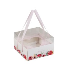 Box for flowers with a mold liner and PVC cover “Flowers for you”, 23.5 x 23.5 x 15 s