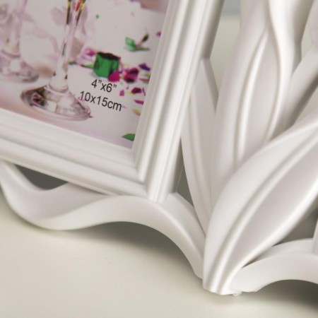 Photo frame Plastic in 2 photos 10x15 cm "Tulips" White 20x31 cm-2