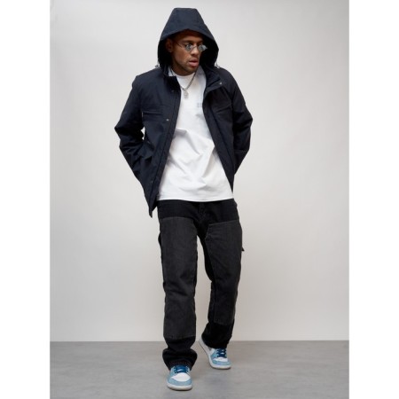 Sports male jacket, size 48, dark blue color-2