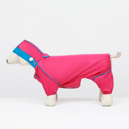 Combiason for dogs, demi -season with a bag, size M (DS 29, OG 37, Osh 27 cm), pink-5