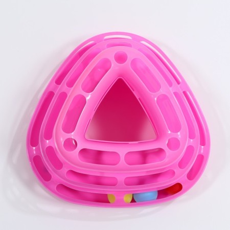 The gaming complex for cats is three -level with balls, pink-1