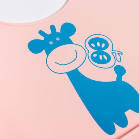 Blory for feeding "Giraffe" silicone with pockets, pink color-2