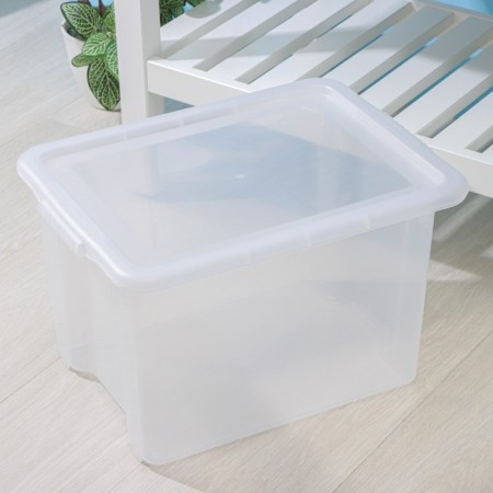 Storage container with Porter lid, 21 l, 43 × 32 × 27 cm, the color is transparent-1
