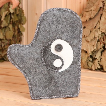 Gift set 4 objects of male "yin-yang" (hat, rug, mitten, slippers)-4
