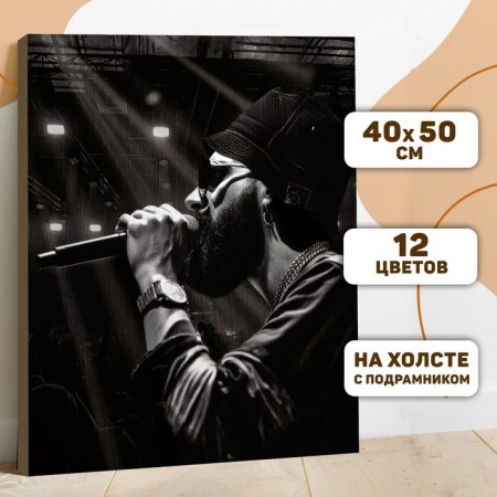 Picture on numbers on canvas with a subframe "Musician" 40 × 50 cm-1