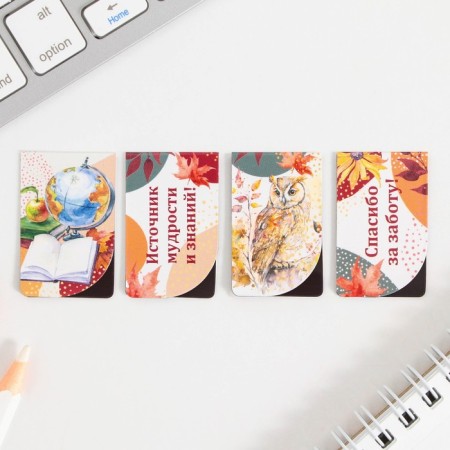 A set of magnetic bookmarks 4 pieces on the substrate "Dear Teacher"-3