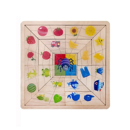 Puzzles made of wood "Spider. Colors"