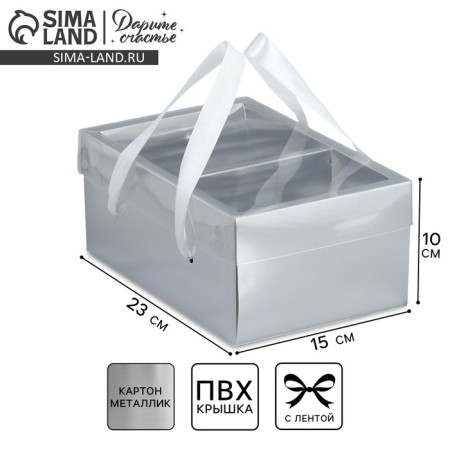 Gift folding box, packaging, "silver", 23 x 15 x 10 cm-1